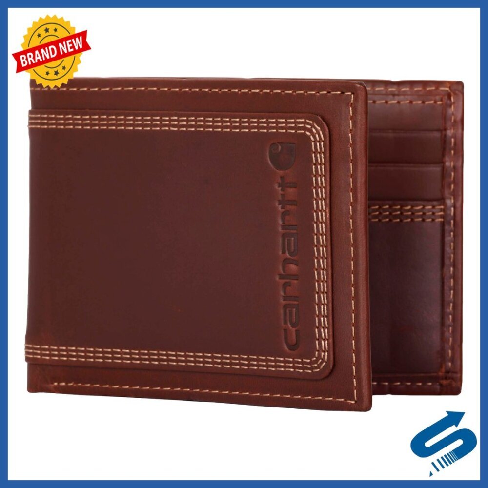 Men's Leather Bifold Wallet with Removable Passcase, 12 Pockets